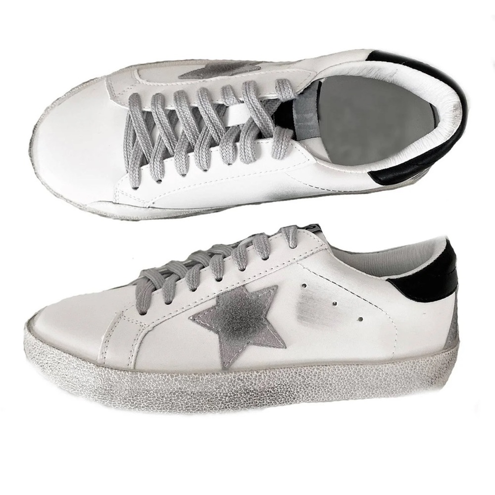 NWOT 'Vanessa' Sequinned Star Distressed Sneakers